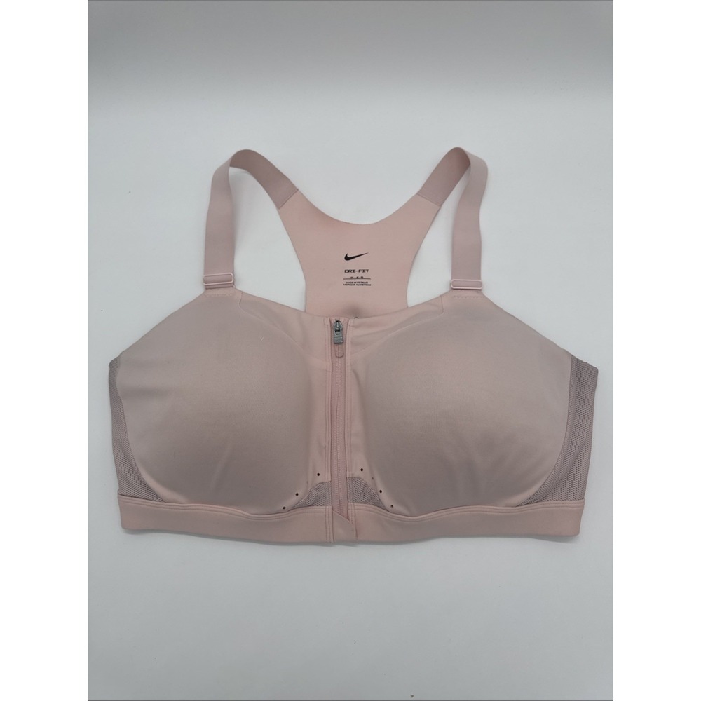 Nike Dri-FIT Alpha High Support Padded Zip Front Sports Bra Pink Size 2X  (F-G)